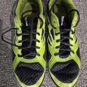 Reebok Black and Neon Green Athletic Shoes